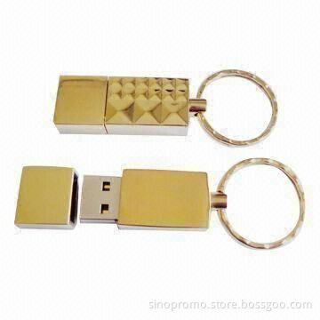 Mini Metal USB Memory Stick with Keychain Design and Up to 16GB Capacity